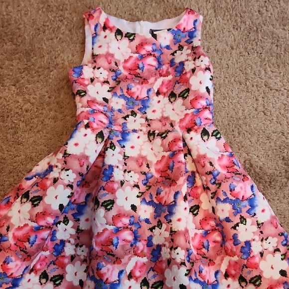 Dorissa Other - Elegant Floral Kids Dress in Pink and Blue
